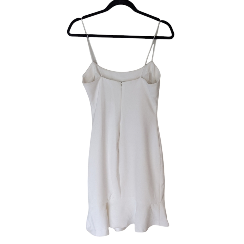 LIKELY x REVOLVE Banks White Flounce Ruffle Hem Mini Dress Size 6 - Picture 7 of 12